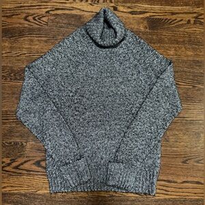 Size Small Festive Silver Metallic Anthropologie Turtleneck Sweater